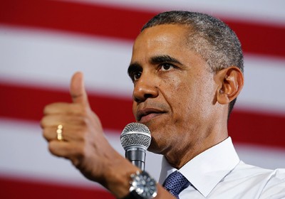 Obama giving thumbs-up